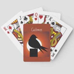 Jeu De Cartes Silhouette d'oiseau noir Sun Thunder_Cove