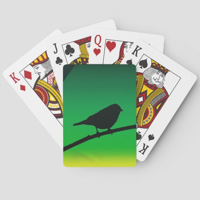Jeu De Cartes Silhouette Du Bruant Sur Le Limonène (dos)