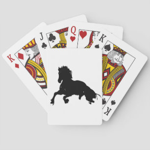Jeu De Cartes Silhouette du cheval blanc noir