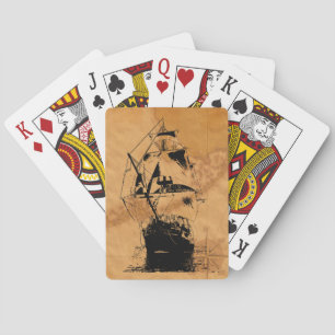 Jeu De Cartes Silhouette du navire noir