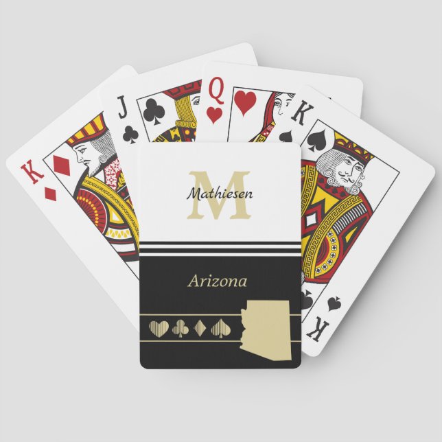 Jeu De Cartes Silhouette en or de Monogram Arizona (dos)