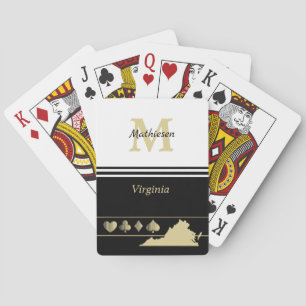 Jeu De Cartes Silhouette en or Monogramme Virginie