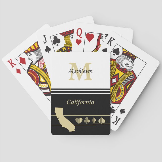 Jeu De Cartes Silhouette Or Monogram Californie (dos)