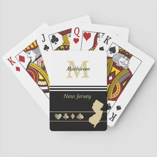 Jeu De Cartes Silhouette Or Monogram New Jersey (dos)