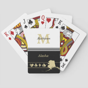 Jeu De Cartes Silhouette Or Monogramme Alaska