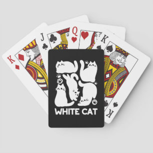 Jeu De Cartes Silhouettes de chaton blanc - Design Feline mignon