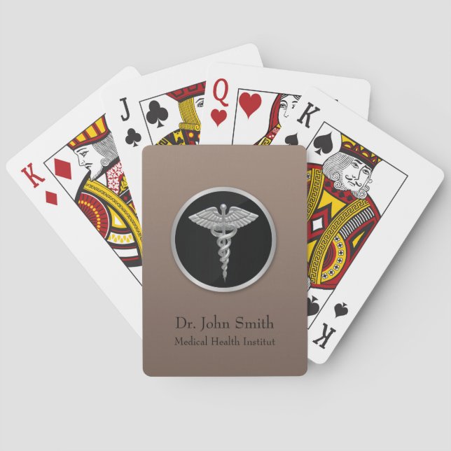 Jeu De Cartes Silver Professional Médicale Caduceus (dos)