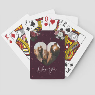 Jeu De Cartes Simple Custom 2 Coeur photo en forme pour lui