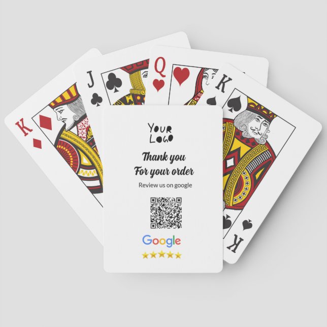 Jeu De Cartes Simple minimum q r code ajouter logo code d'analys (dos)