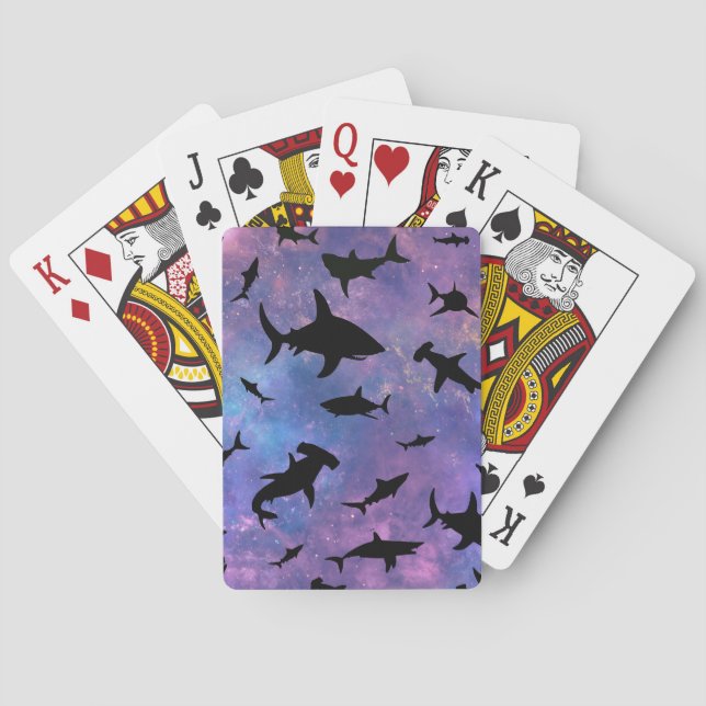 Jeu De Cartes Simple requin mâchoires baleine motif de galaxie o (dos)