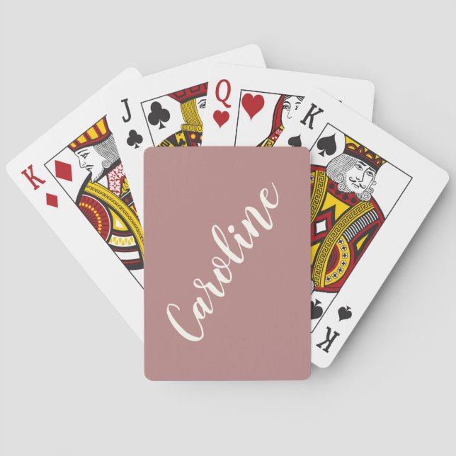 Jeu De Cartes Simple tendance Chic Rose Calligraphie personnalis (dos)
