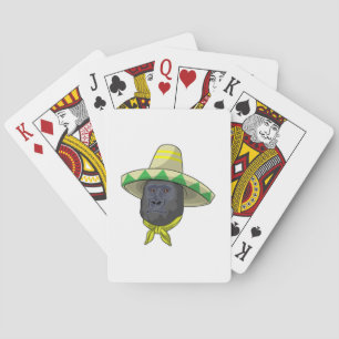Jeu De Cartes Singe avec casquette de paille
