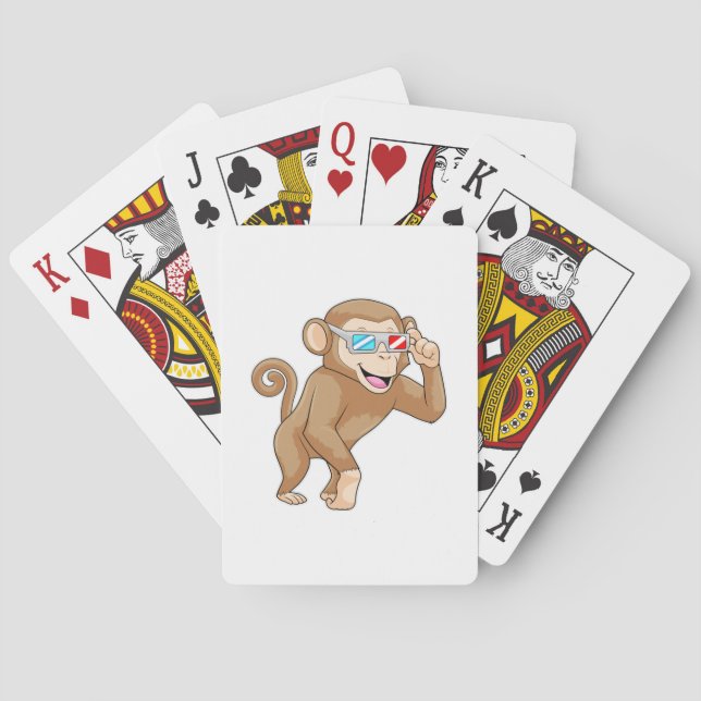 Jeu De Cartes Singe avec lunettes (dos)