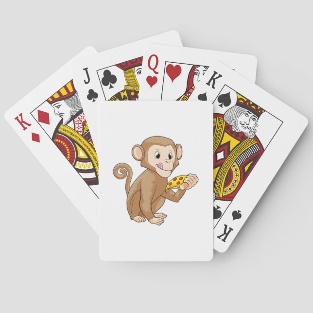 Jeu De Cartes Singe avec morceau de pizza (dos)