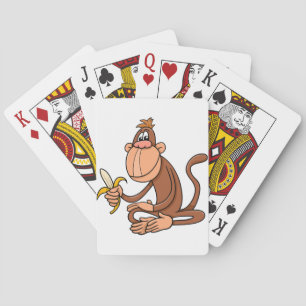 Jeu De Cartes Singe de dessin animé mignon avec banane animal dr
