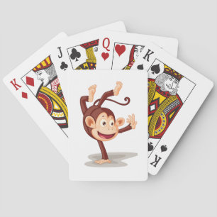 Jeu De Cartes Singe joueur faisant un équilibre sur les mains, a