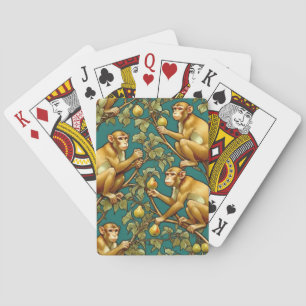 Jeu De Cartes Singes Art Nouveau en Pear Tree Jouer aux cartes