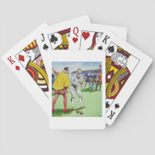 Jeu De Cartes Sir Francis Drake (1540/3-96) jouant aux boules, d