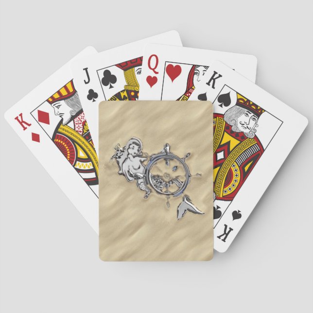 Jeu De Cartes Sirène d'argent dans la scène de sable (dos)