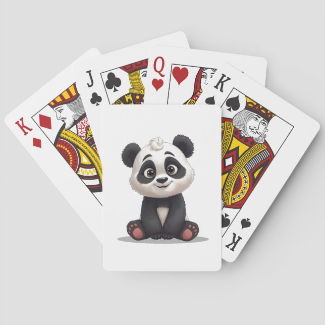 Jeu De Cartes Sitting Panda Bear Cartoon Illustration Artwork (dos)