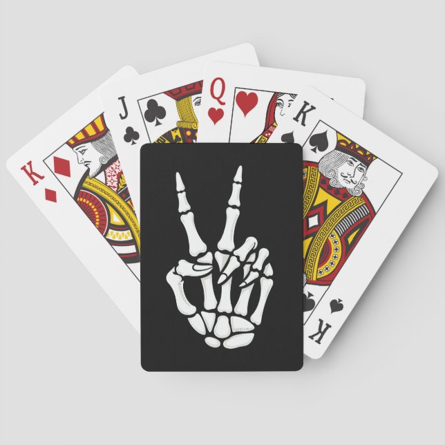 Jeu De Cartes Skeleton Hand Peace Sign Cool Halloween (dos)