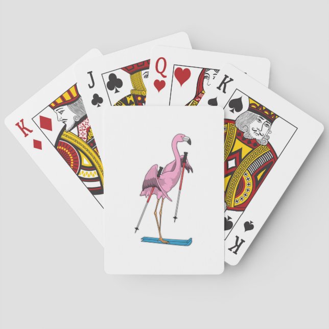 Jeu De Cartes Ski de Flamant rose (dos)