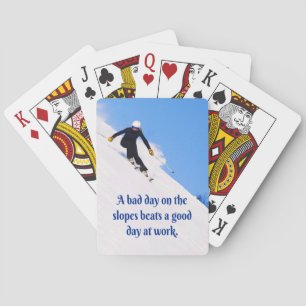 Jeu De Cartes Ski de montagne pistes neige fraîche automne ski a