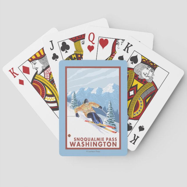 Jeu De Cartes Skieur de neige de Downhhill - passage de (dos)
