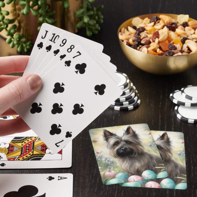 Jeu De Cartes Skye Terrier Chien avec Oeufs de Pâques Vacances (In Situ)
