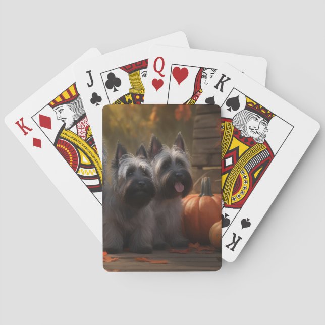 Jeu De Cartes Skye Terrier Chiot Automne Citrouille délice (dos)