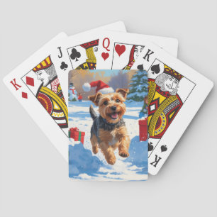 Jeu De Cartes Skye Terrier coule en neige avec le Casquette de N