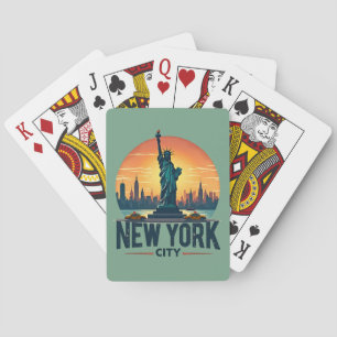 Jeu De Cartes Skyline de New York avec Statue de la Liberté