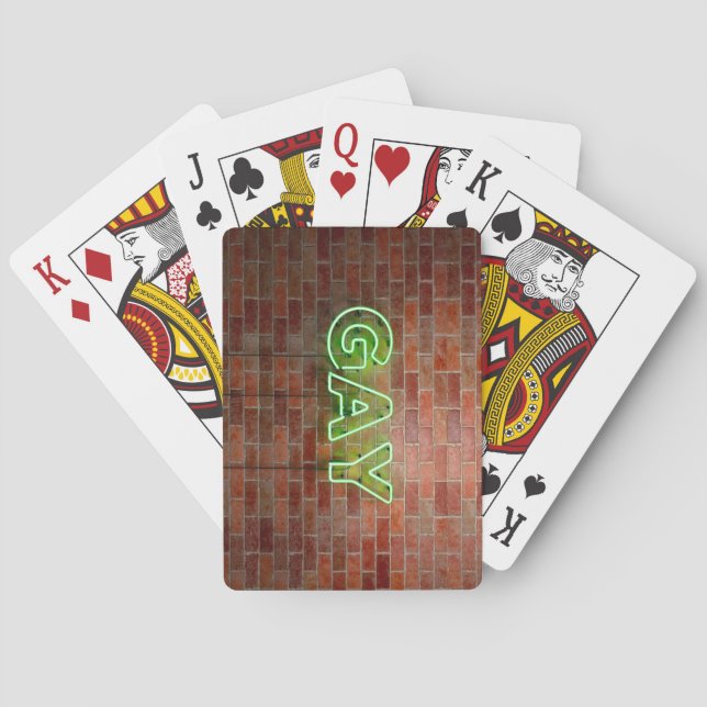 Jeu De Cartes SlipperyJoe illuminé néon gay signe lumineux vif (dos)