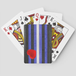Jeu De Cartes SlipperyJoe's cuir drapeau orgueil noir bleu royal