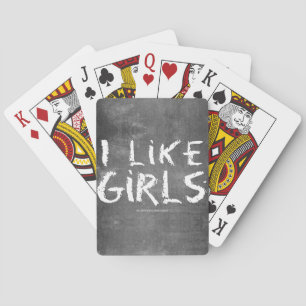 Jeu De Cartes SlipperyJoe's J'aime les filles tableau noir sale 