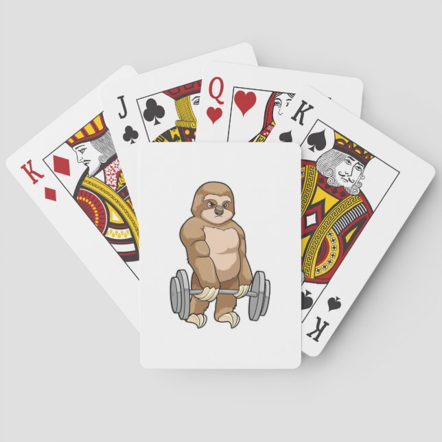 Jeu De Cartes Sloth au Bodybuilding avec Barbell (dos)