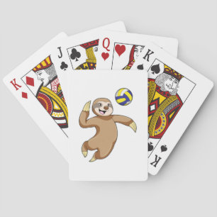 Jeu De Cartes Sloth comme joueur de volleyball avec volleyball