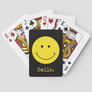 Jeu De Cartes Smile Yellow Face Grin Black Typographie