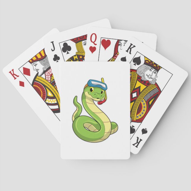Jeu De Cartes Snake as Diver wirth Snorkel (dos)