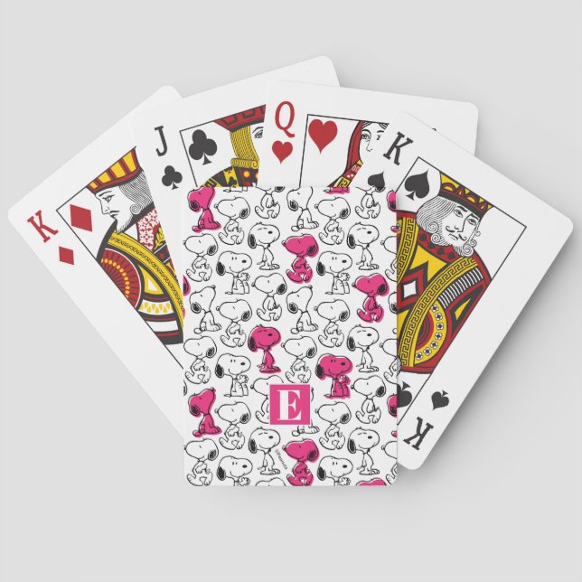 Jeu De Cartes Snoopy Black & Magenta Motif Jouer des cartes (dos)