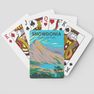 Jeu De Cartes Snowdonia National Park Wales Lake Glaslyn Vintage