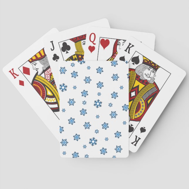 Jeu De Cartes Snowflakes (bleu et noir) (dos)