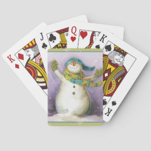 Jeu De Cartes Snowman avec Mittens d'hiver