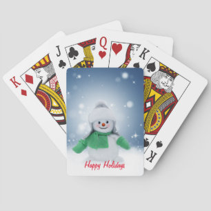 Jeu De Cartes Snowman avec une écharpe verte