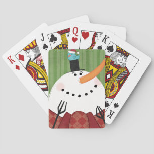 Jeu De Cartes Snowman de Noël avec chant d'oiseau