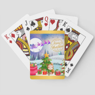 Jeu De Cartes Snowman Joyeux Arbre de Noël Cadeau et Bonne année