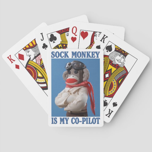Jeu De Cartes Sock Monkey est mon co-pilote (dos)