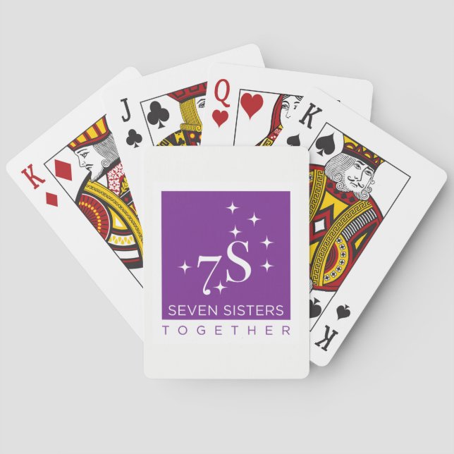 Jeu De Cartes Soeur sept jouant ensemble aux cartes (dos)