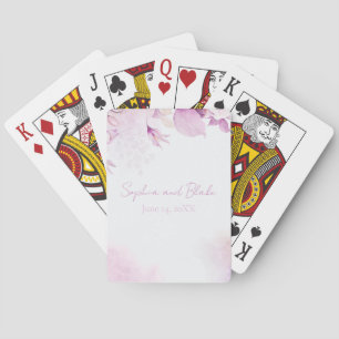 Jeu De Cartes Soft rose moderne Boho Floral et Mariage Feuille