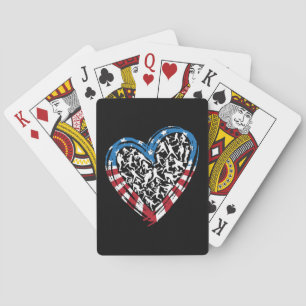 Jeu De Cartes Softball - American USA Flag Heart